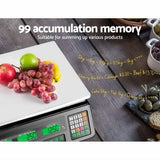 Emajin Scales Digital Kitchen 40KG Weighing Scales Platform Scales Black LCD - Rear View