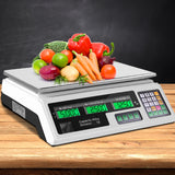 Emajin Scales Digital Kitchen 40KG Weighing Scales Platform Scales White LCD - Close-Up Angle