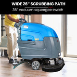 Auch FSP26 Self-Propelled Floor Scrubber & Dryer, 720mm, Battery Powered, Walk Behind, Multi-purpose Commercial Grade Machine - Side View