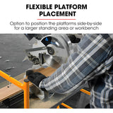 BAUMR-AG Mobile Scaffold Platform, 226kg Load, Steel Frame, Dual Height, Folding for easy Transport and Storage, Locking Castors, Tool Tray