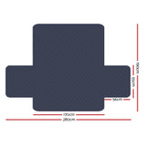 Artiss Sofa Cover Couch Covers 3 Seater Quilted Dark Grey - Front View