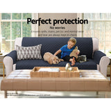 Artiss Sofa Cover Couch Covers 3 Seater Quilted Dark Grey - 45-Degree Angle