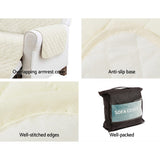 Artiss Sofa Cover Couch Covers 4 Seater 100% Water Resistant Beige - Rear View