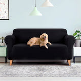 Artiss Sofa Cover Couch Covers 3 Seater Stretch Black - Close-Up Angle