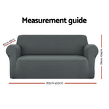 Artiss Sofa Cover Couch Covers 3 Seater Stretch Grey - Front View