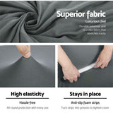 Artiss Sofa Cover Couch Covers 3 Seater Stretch Grey - Top-Down View