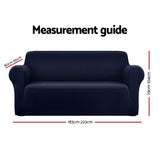 Artiss Sofa Cover Couch Covers 3 Seater Stretch Navy - Front View