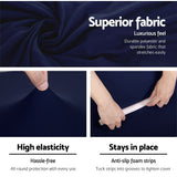 Artiss Sofa Cover Couch Covers 3 Seater Stretch Navy - Top-Down View