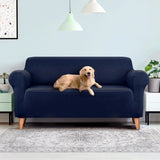 Artiss Sofa Cover Couch Covers 3 Seater Stretch Navy - Close-Up Angle