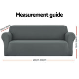 Artiss Sofa Cover Couch Covers 4 Seater Stretch Grey - Front View