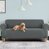 Artiss Sofa Cover Couch Covers 4 Seater Stretch Grey - Close-Up Angle