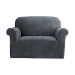 Artiss 1 seater velvet sofa cover, grey crystal velvet