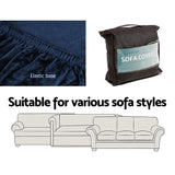 Artiss Sofa Cover Couch Covers 4 Seater Velvet Sapphire - 45-Degree Angle