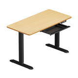 Oikiture 120CM Electric Standing Desk with Drawer Height Adjustable Black & Oak