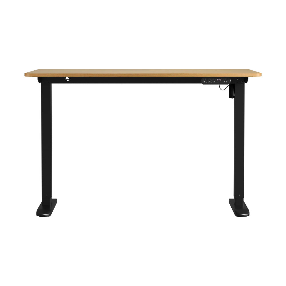 Oikiture 120CM Electric Standing Desk Single Motor Black&Oak