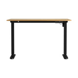Oikiture 120CM Electric Standing Desk Single Motor Black&Oak - 45-Degree Angle