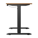 Oikiture 120CM Electric Standing Desk Single Motor Black&Oak
