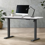 Oikiture 120CM Electric Standing Desk Single Motor Black&White