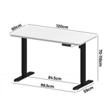 Oikiture 120CM Electric Standing Desk Single Motor Black&White