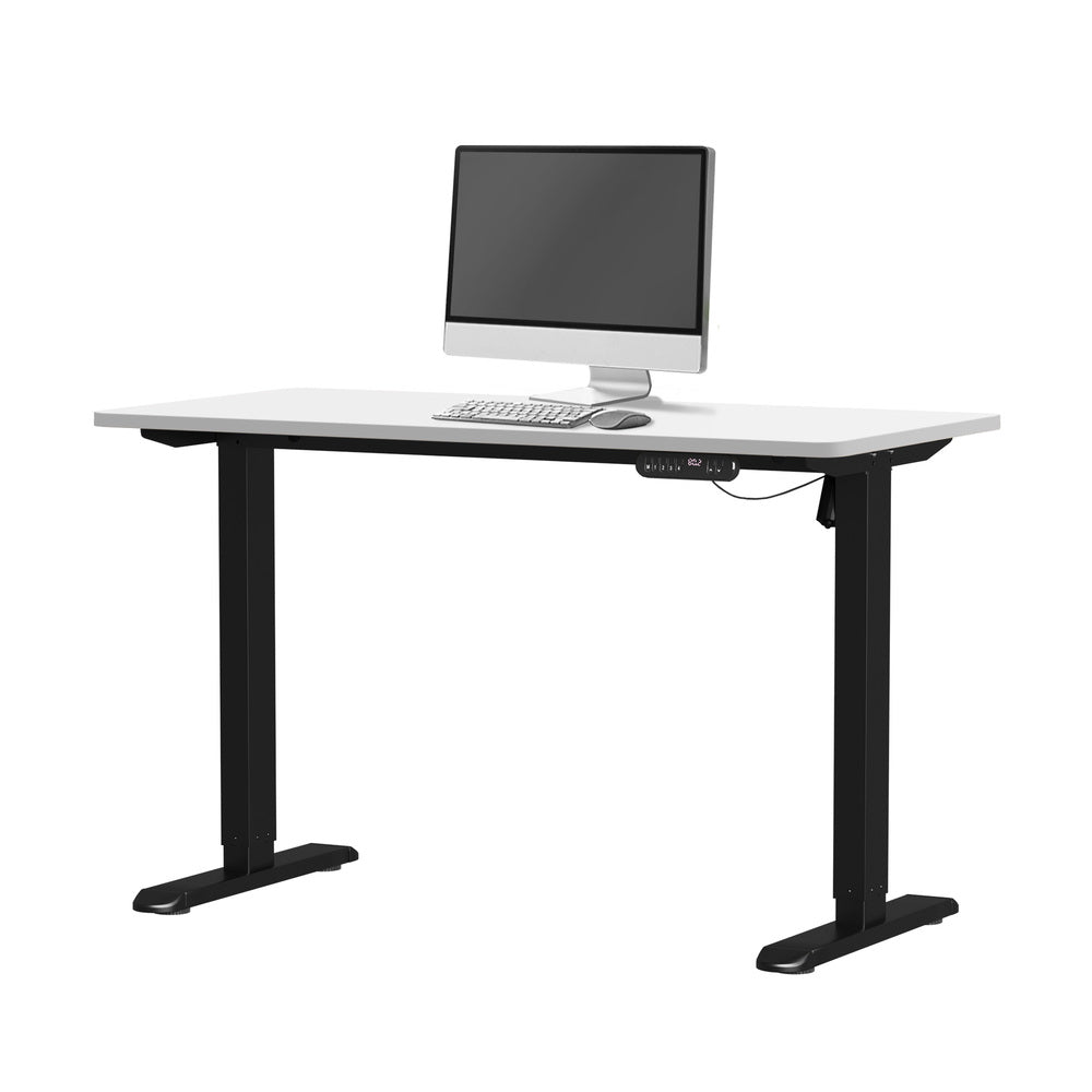 Oikiture 120CM Electric Standing Desk Single Motor Black&White