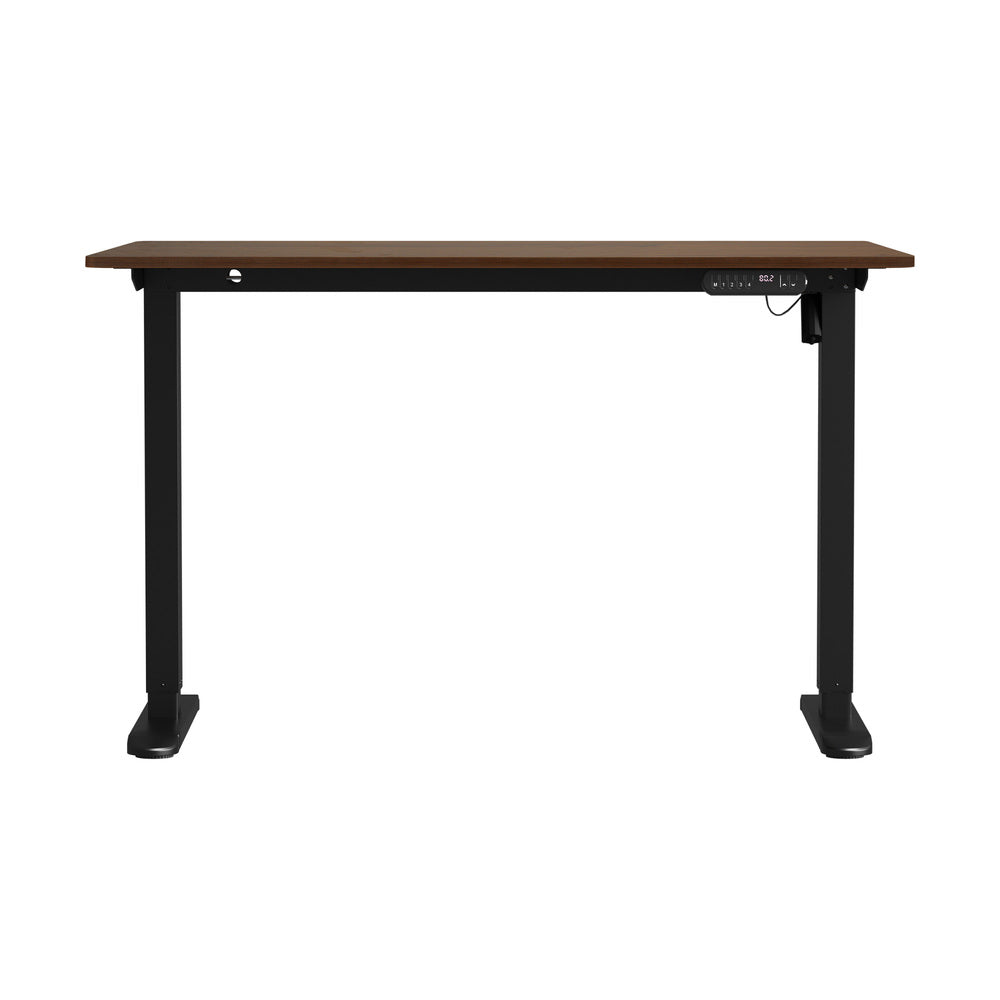 Oikiture 120CM Electric Standing Desk Single Motor Black&Walnut
