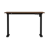 Oikiture 120CM Electric Standing Desk Single Motor Black&Walnut - Side View