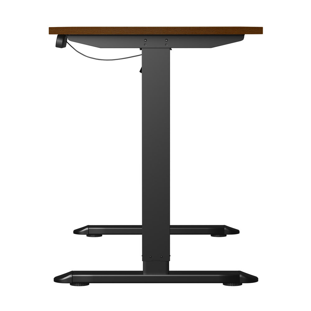 Oikiture 120CM Electric Standing Desk Single Motor Black&Walnut