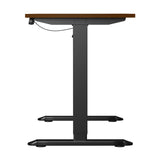 Oikiture 120CM Electric Standing Desk Single Motor Black&Walnut - Top-Down View