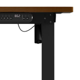 Oikiture 120CM Electric Standing Desk Single Motor Black&Walnut - Close-Up Angle