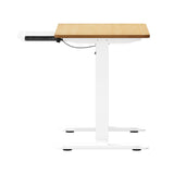 Oikiture 120CM Electric Standing Desk with Drawer Height Adjustable White & Oak