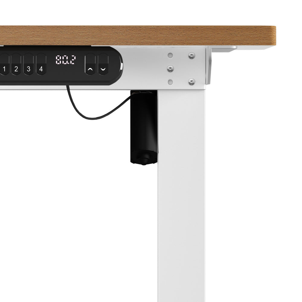 Oikiture 120CM Electric Standing Desk Single Motor White&Oak