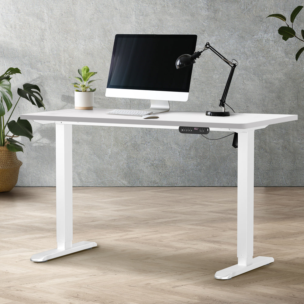 Oikiture 120CM Electric Standing Desk Single Motor White