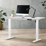 Oikiture 120CM Electric Standing Desk Single Motor White - Front View