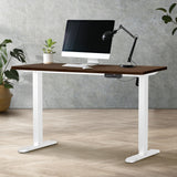 Oikiture 120CM Electric Standing Desk Single Motor White&Walnut