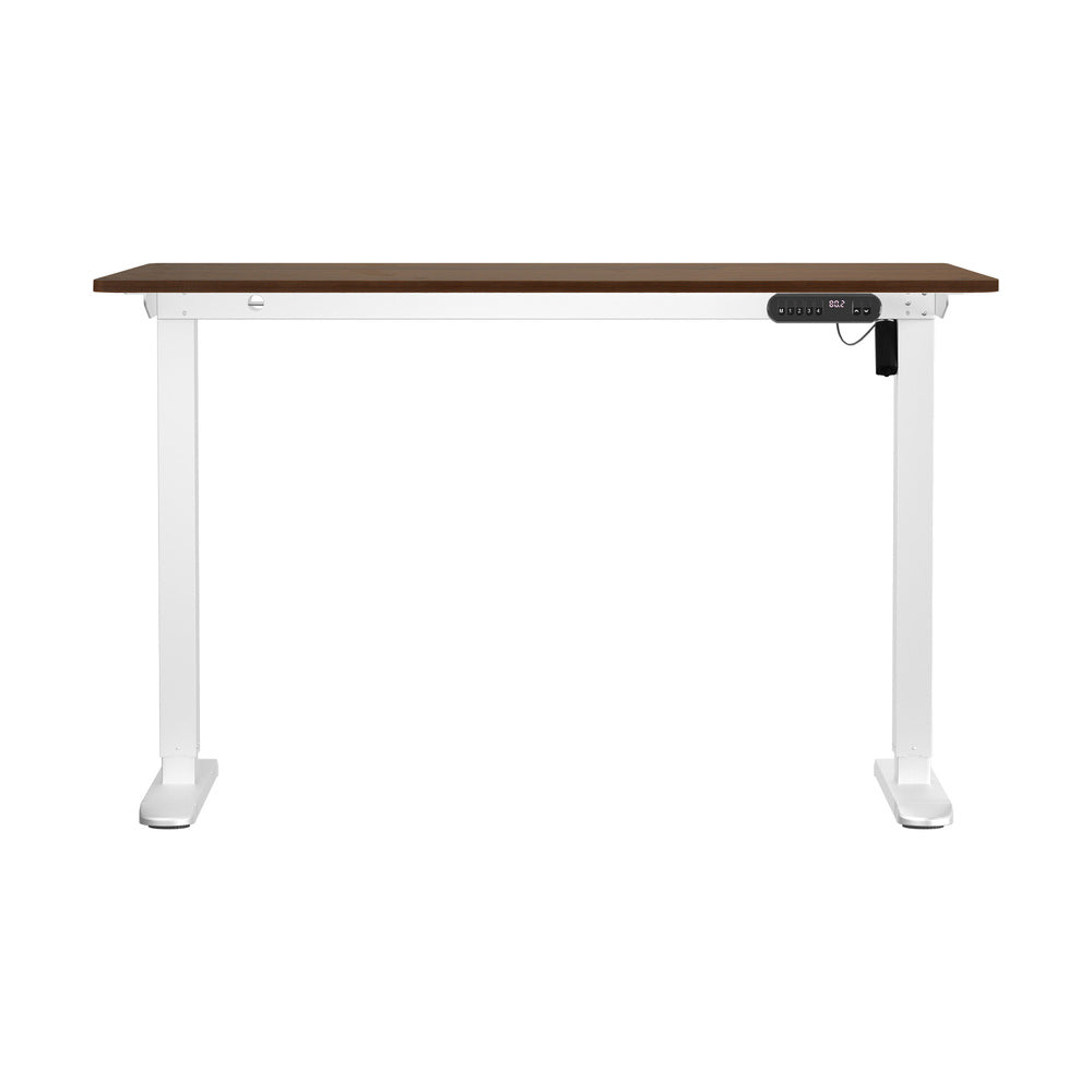 Oikiture 120CM Electric Standing Desk Single Motor White&Walnut