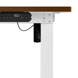 Oikiture 120CM Electric Standing Desk Single Motor White&Walnut - 45-Degree Angle