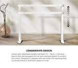 Oikiture 120CM Electric Standing Desk Single Motor White&Walnut - Top-Down View