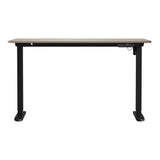Oikiture Electric Standing Desk Single Motor Black&Grey-Oak 140CM - Low Angle