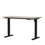 Oikiture Electric Standing Desk Single Motor Black&Grey-Oak 140CM - Rear View