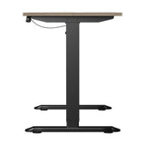Oikiture Electric Standing Desk Single Motor Black&Grey-Oak 140CM