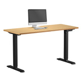 Oikiture Electric Standing Desk Single Motor Black&Oak 140CM