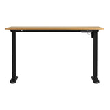 Oikiture Electric Standing Desk Single Motor Black&Oak 140CM