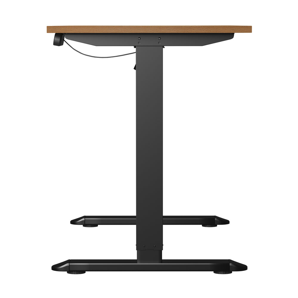 Oikiture Electric Standing Desk Single Motor Black&Oak 140CM