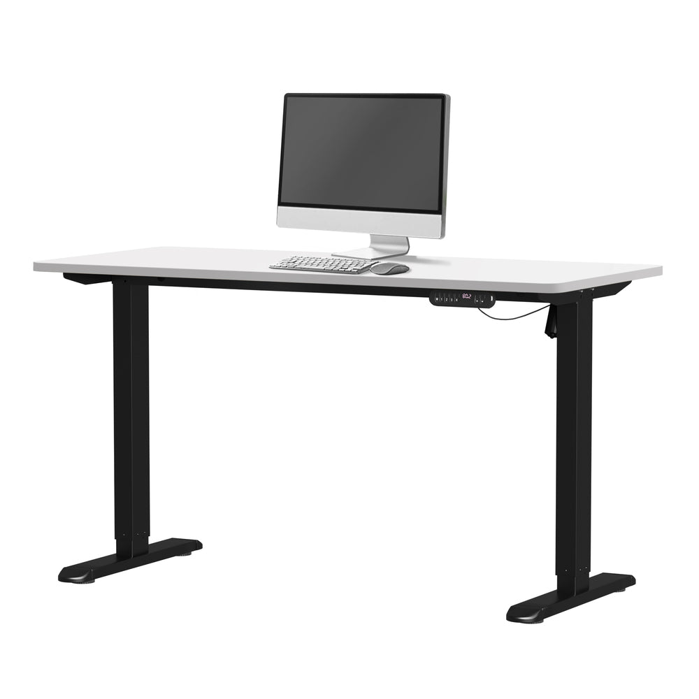 Oikiture Electric Standing Desk Single Motor Black&White 140CM