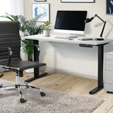 Oikiture Electric Standing Desk Single Motor Black&White 140CM - Side View