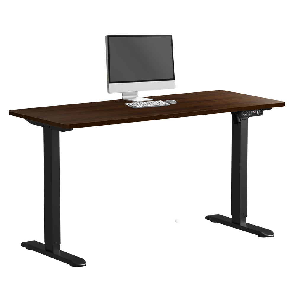 Oikiture Electric Standing Desk Single Motor Black&Walnut 140CM