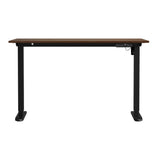 Oikiture Electric Standing Desk Single Motor Black&Walnut 140CM