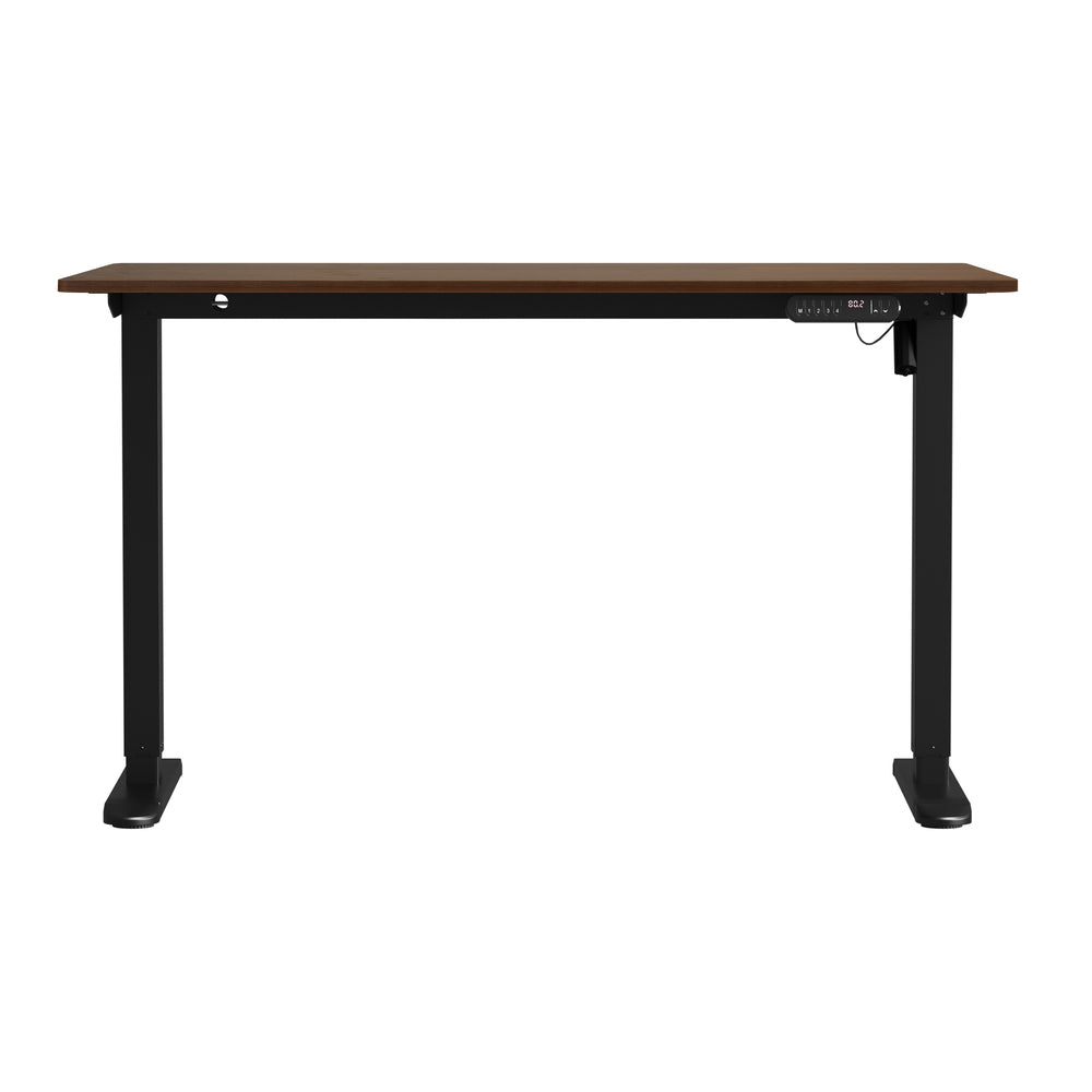 Oikiture Electric Standing Desk Single Motor Black&Walnut 140CM