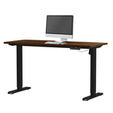 Oikiture Electric Standing Desk Single Motor Black&Walnut 140CM - Low Angle