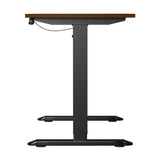 Oikiture Electric Standing Desk Single Motor Black&Walnut 140CM - Top-Down View